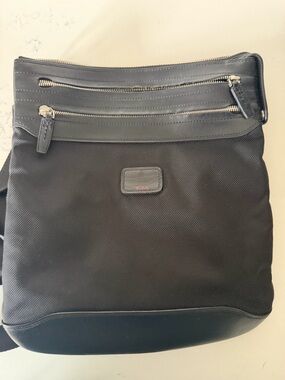 Tumi Black crossbody  - Durable Nylon with Leather Trim
